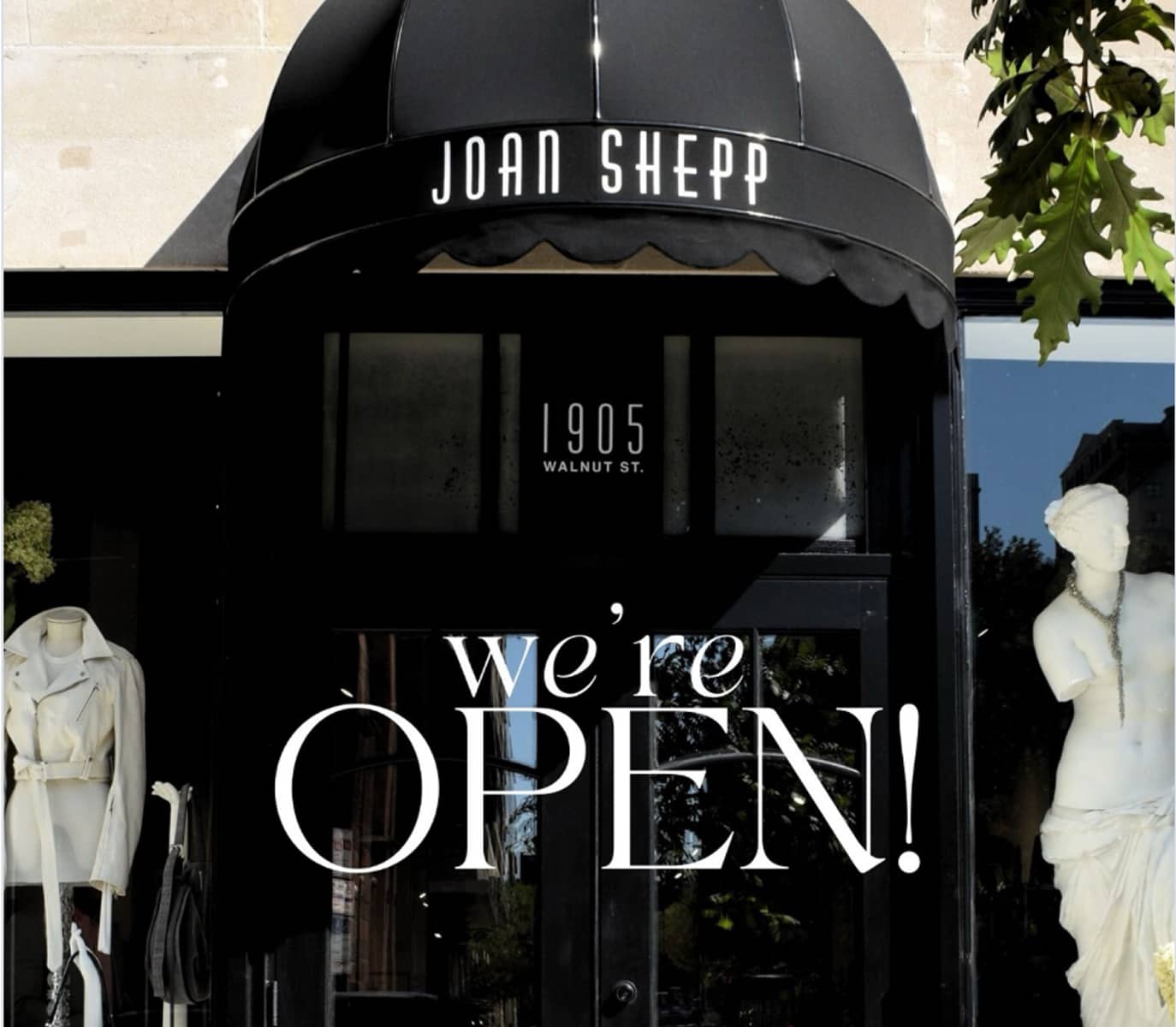 Black awning with 