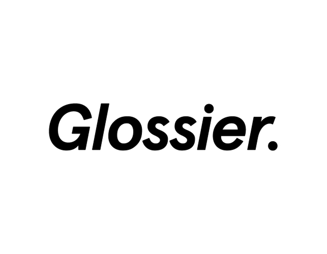 Glossier logo in black & white
