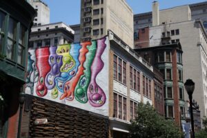 Mural outside of Sampan restaurant