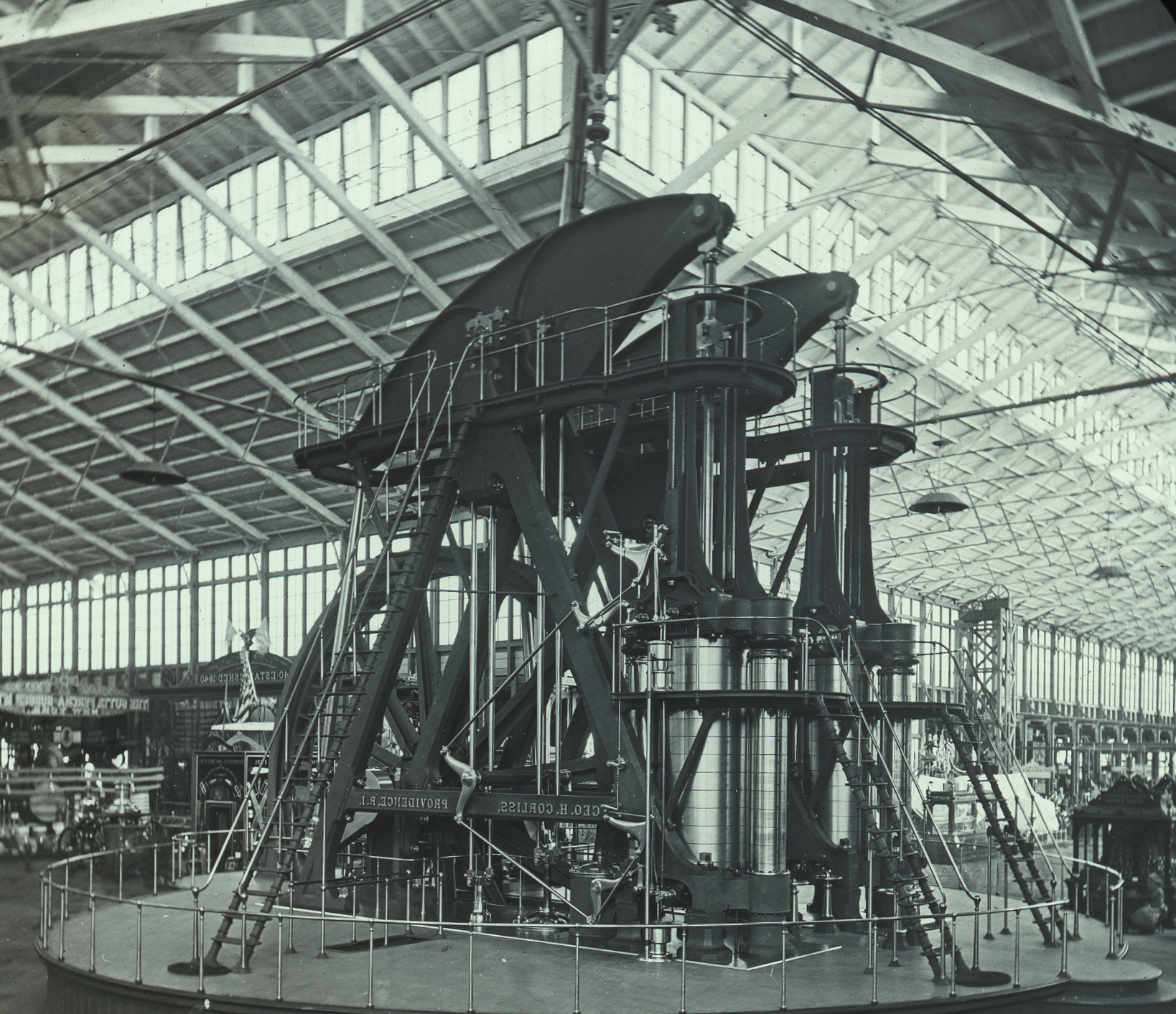 Revisit 1876 photo of the first Corliss steam engine.