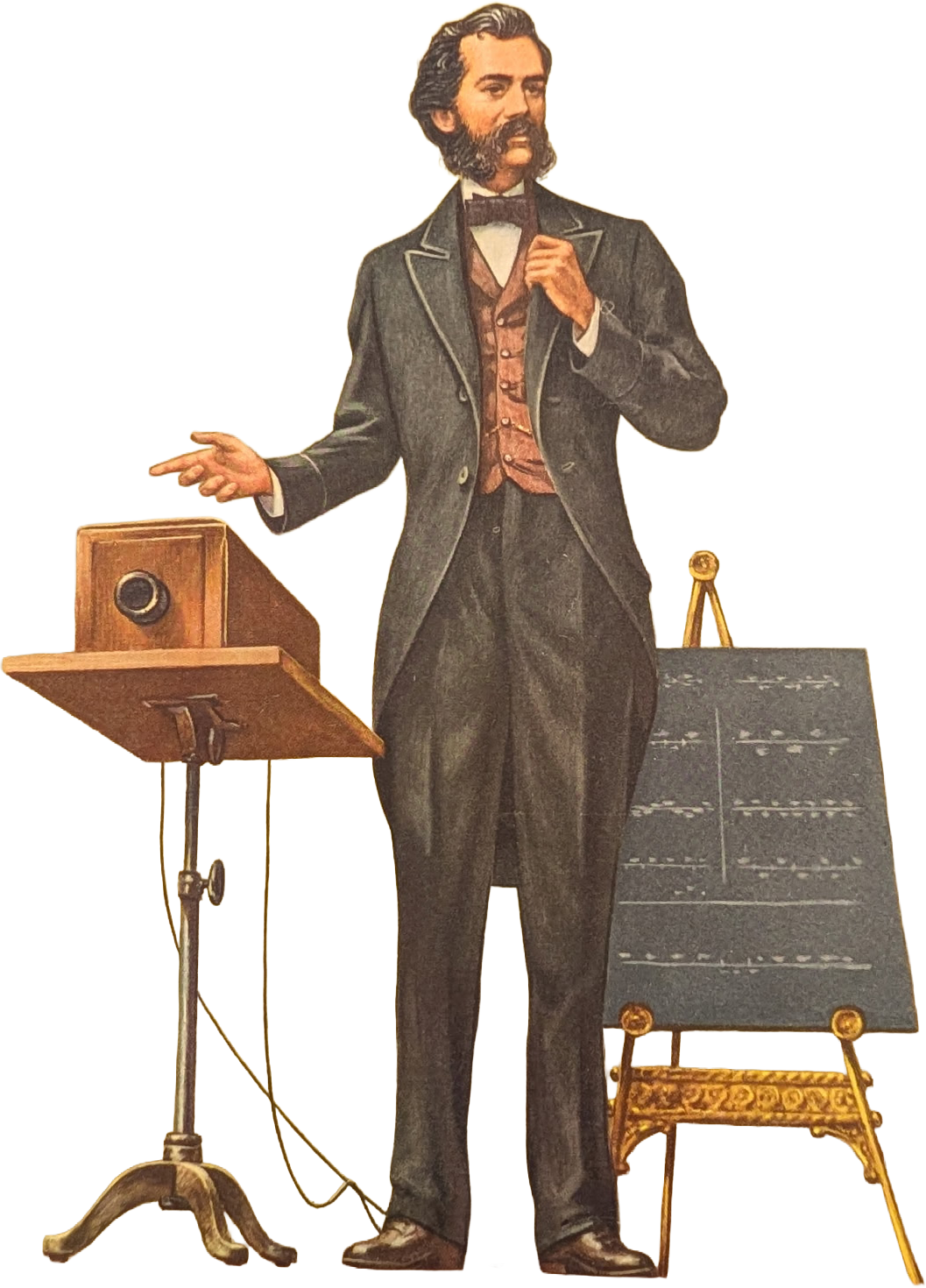 Revisit 1876 exhibit illustration of Alexander Graham Bell