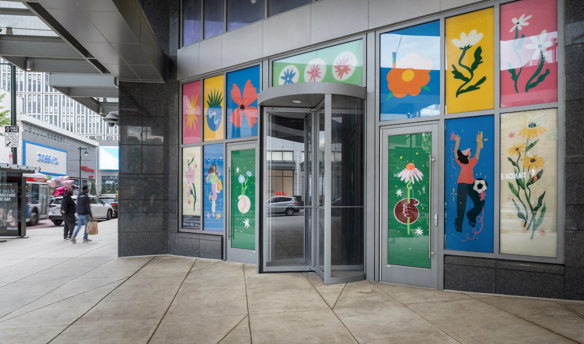 Market East Initiative mural on east Market Street