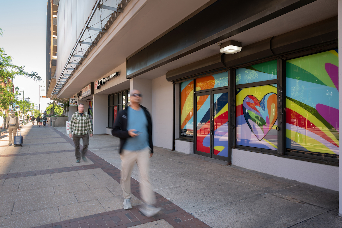 Market East Initiative mural on east Market Street
