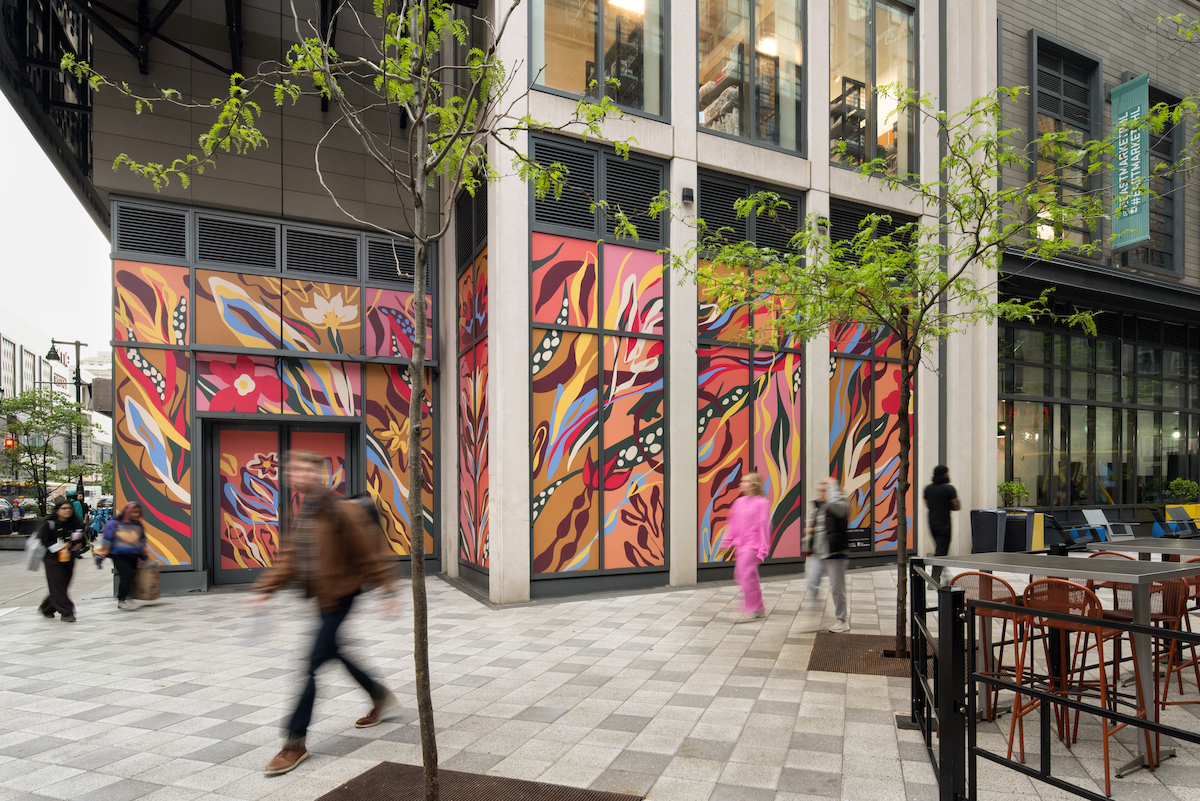 Market East Initiative mural on east Market Street