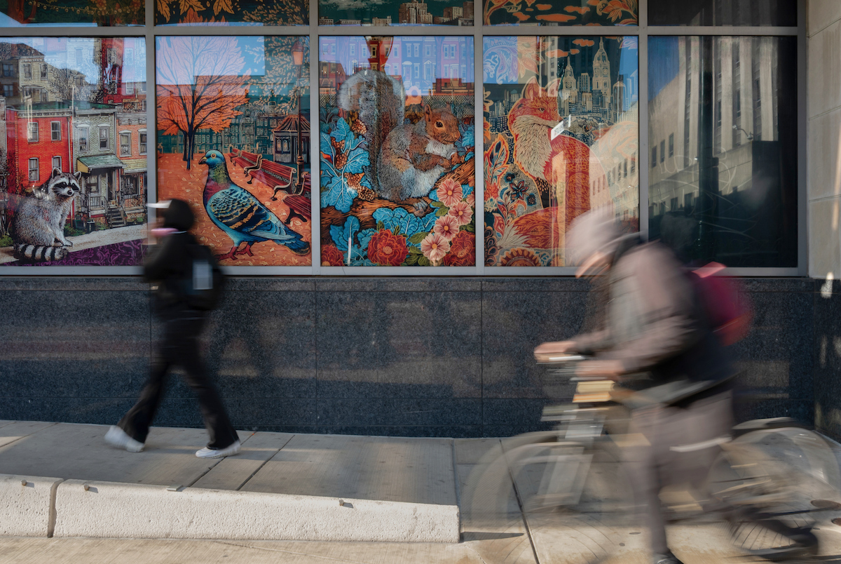 Market East Initiative mural on east Market Street