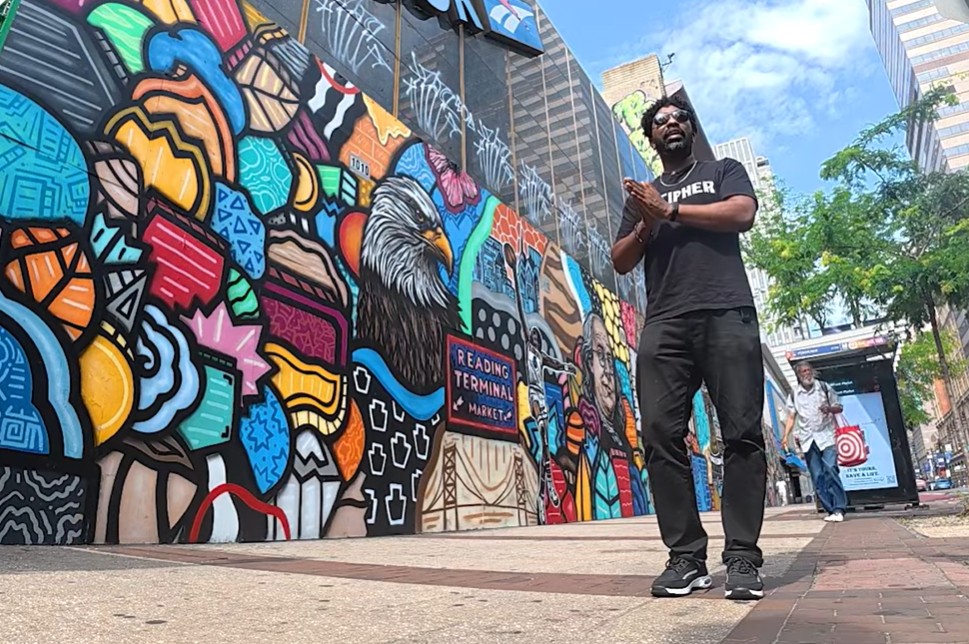 Market East Initiative mural on east Market Street